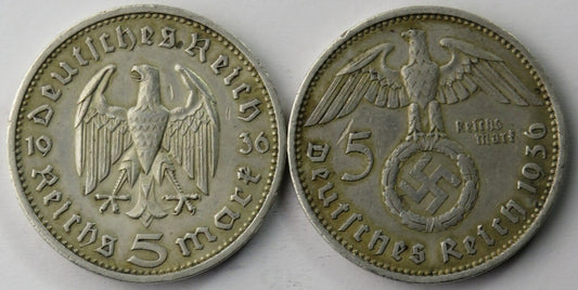 2 x 5 marek Hindenburg 1936, A + E