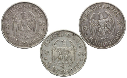 Niemcy, Lot: 3 x 5 marek Kościół garnizonowy, 1934-1935