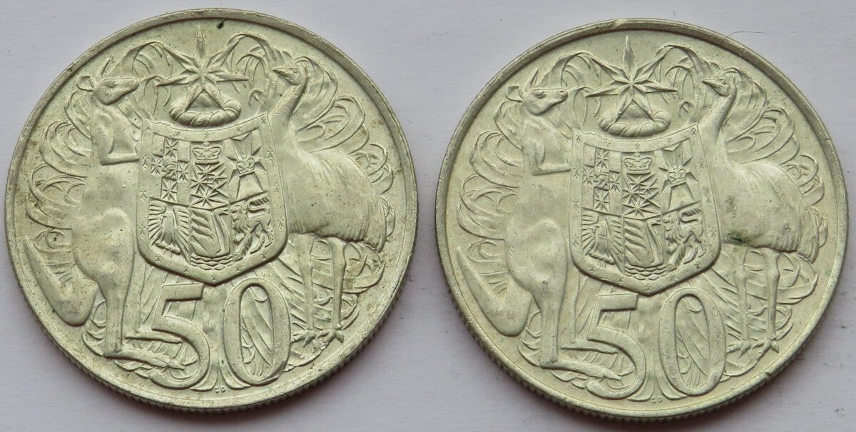 Australia, 2 x 50 centów 1966, stan 2+