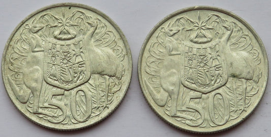 Australia, 2 x 50 centów 1966, stan 2+
