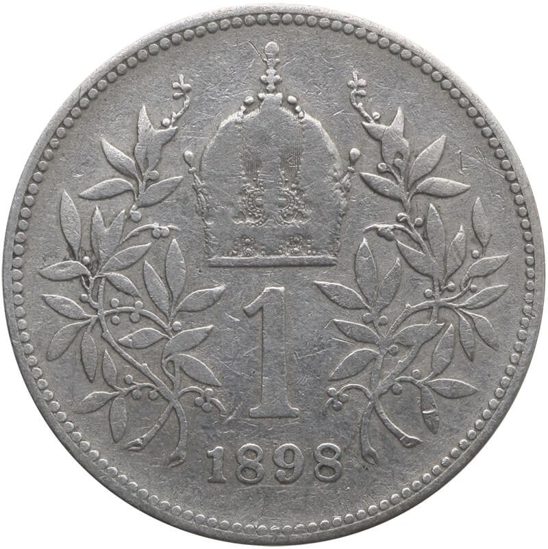 Austria 1 korona, 1898, srebro