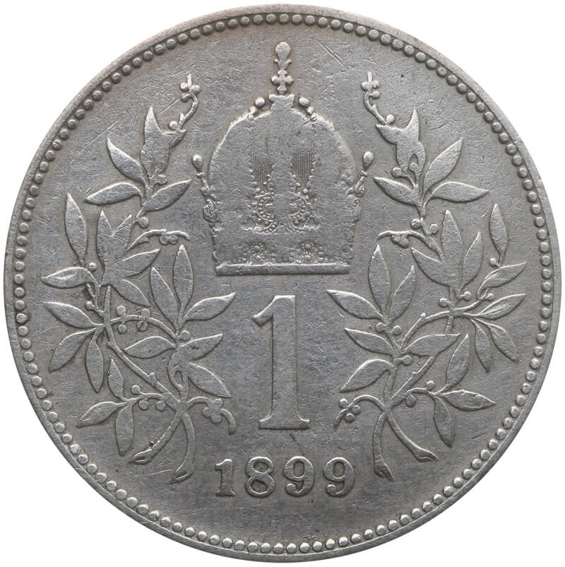 Austria 1 korona, 1899, srebro