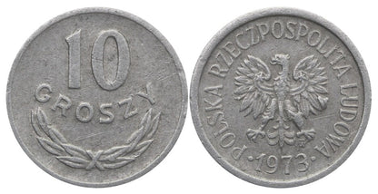 Destrukt, 10 groszy 1973, obcy metal na nogach orła