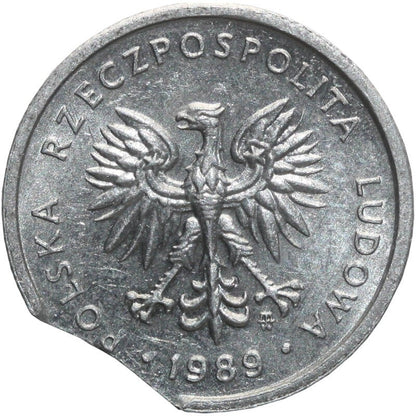 DESTRUKT 2 złote 1989 stan 2, końcówka blachy