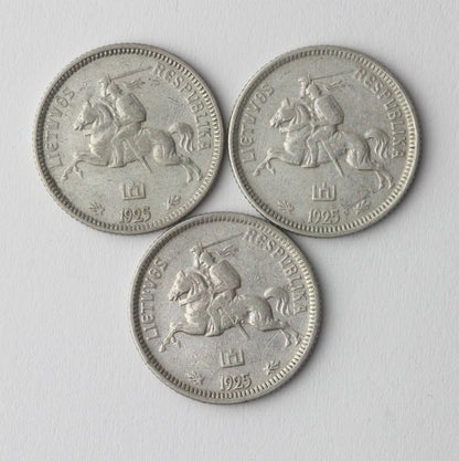 Lot:  Litwa, 3 x 1 lit, 1925, stan 3