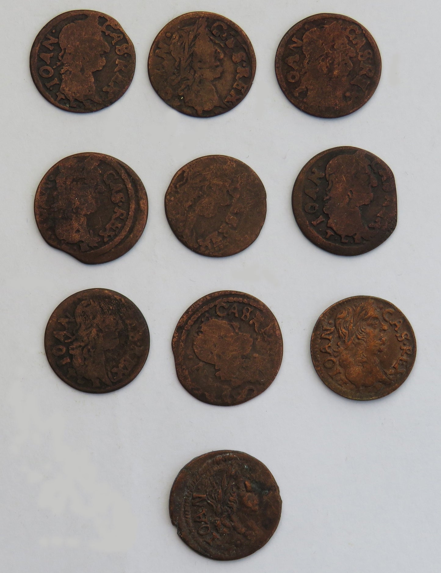 Lot: Jan Kazimierz, boratynki 10 szt.