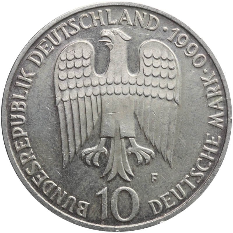Niemcy 10 marek, 1990 800. rocznica śmierci Fryderyka I Barbarossy