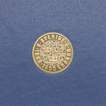 Szwecja 1000 koron, 1989, złoto Au900, 5.8g,  Hokej na lodzie