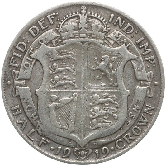 Wielka Brytania ½ korony, 1919, srebro